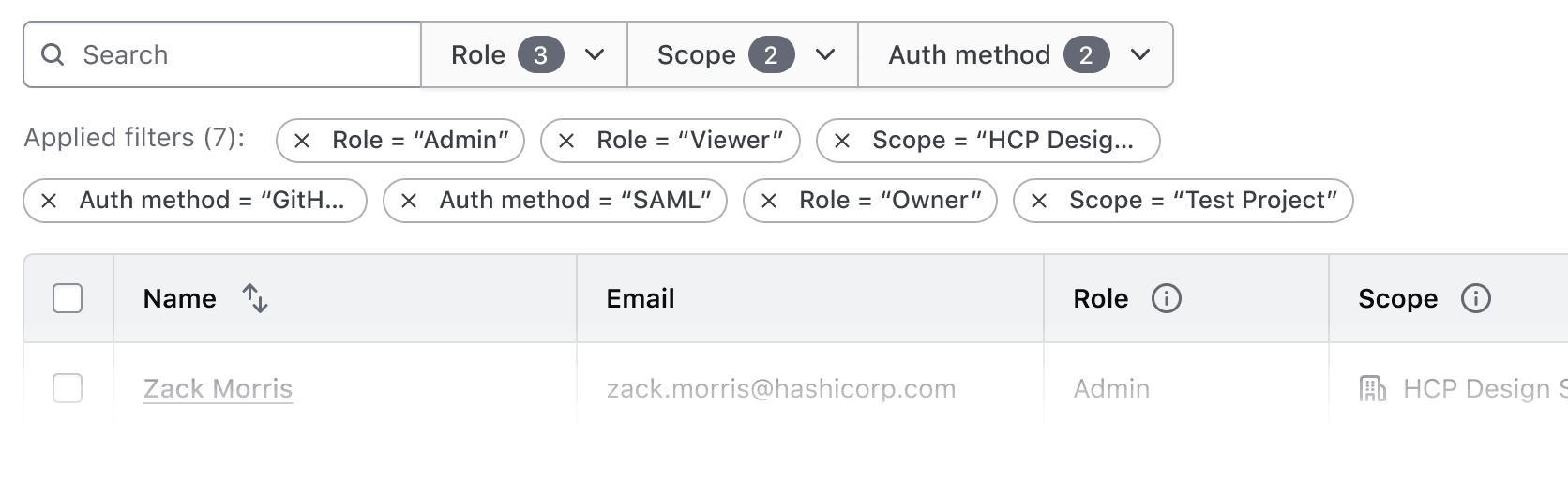Basic example of applied filters and reflow